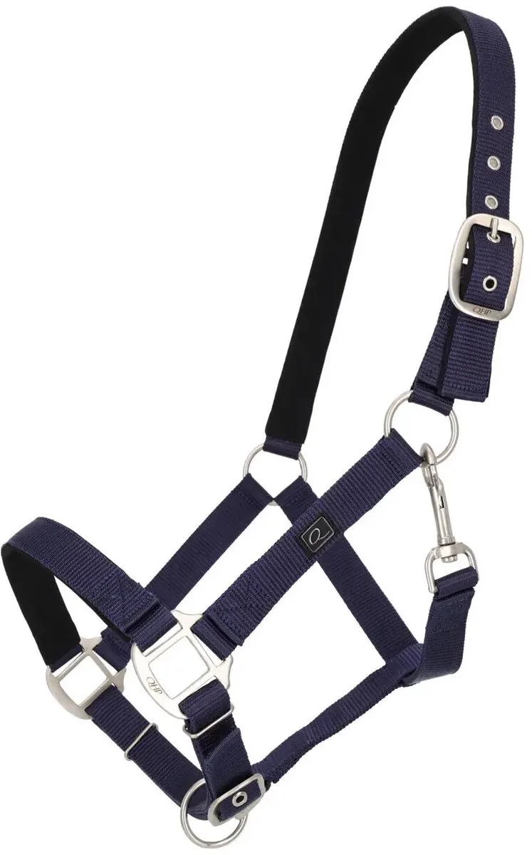 Gevoerd QHP Halster Navy - Pony by QHP in Blue – product photo