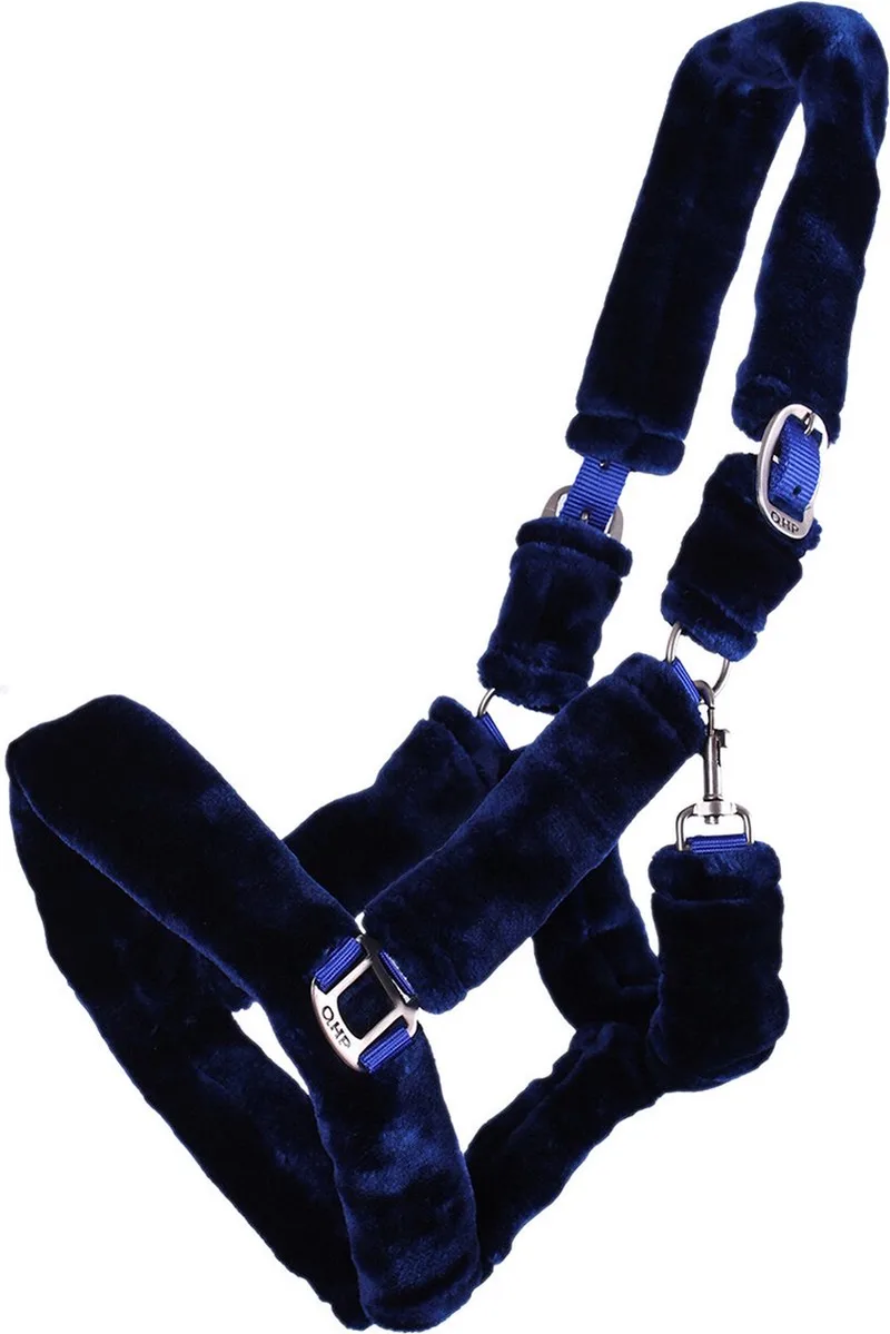 Halster Alaska met bont COB von QHP in Blau – Produktfoto