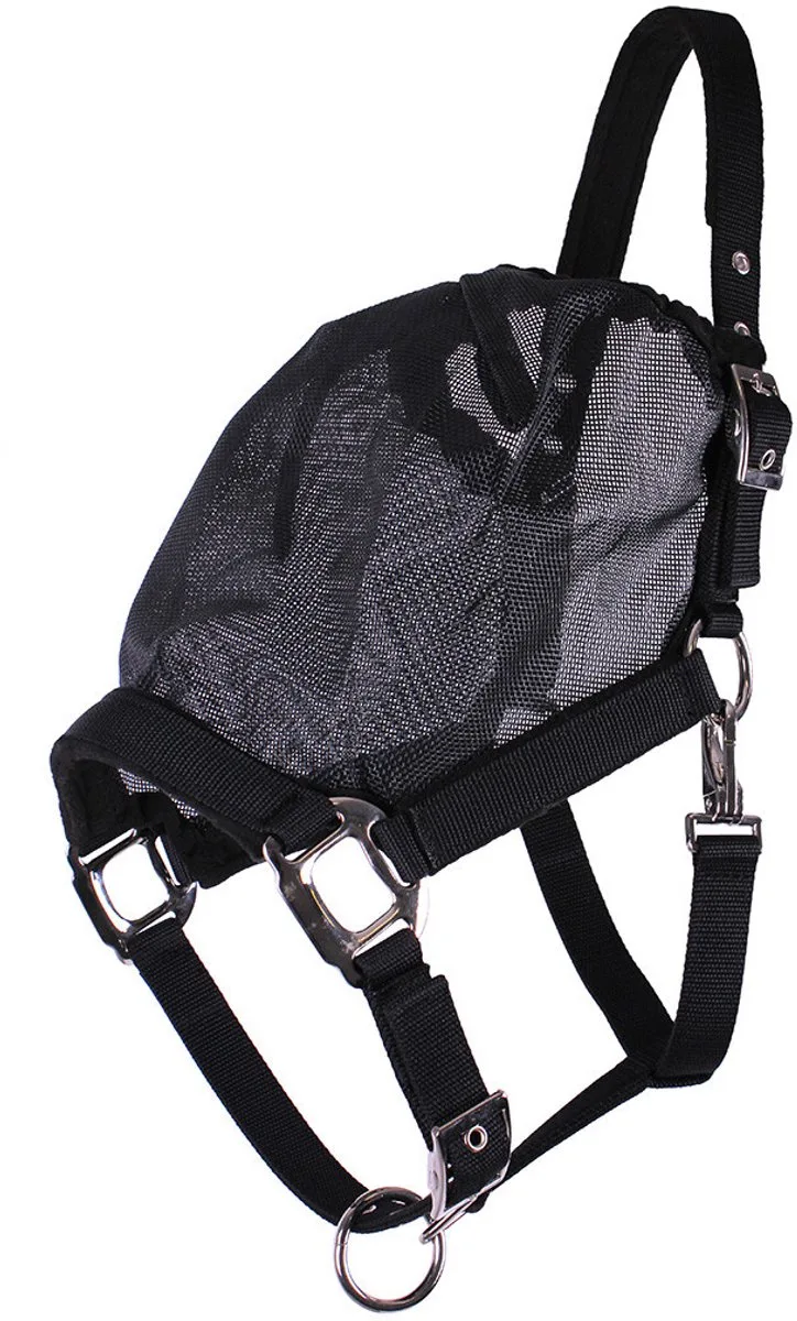 Halster-vliegenkap combi - Shet by QHP in Black – product photo