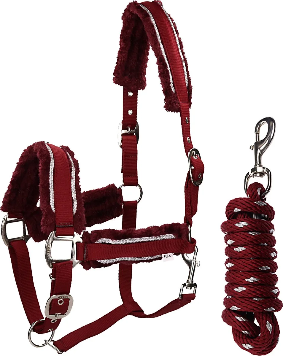 Halsterset Dolci - pony de QHP en Rood-zilver – photo produit