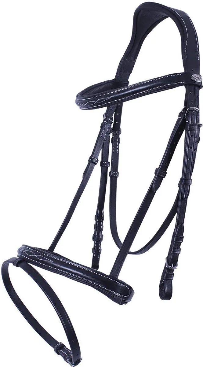 Hoofdstel Luxury Stitched - Pony de QHP en Noir – photo produit