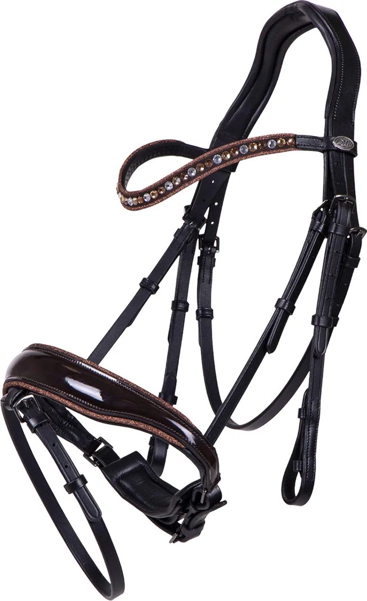 Hoofdstel Qhp Orlando by QHP in Zwart-donkerbruin – product photo
