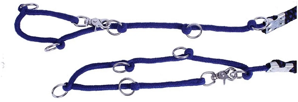 Longeerhulptouw Luxe Blauw/Zwart - XL | Zwart | Longeerlijn paard van QHP in Blauw – productfoto