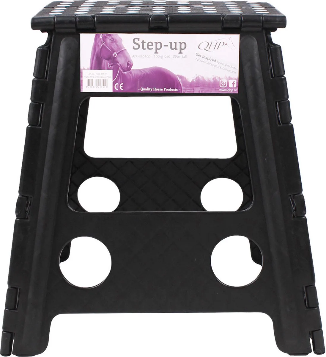 Opstapkruk - Step-Up - 39cm fra QHP i Sort – produktbillede