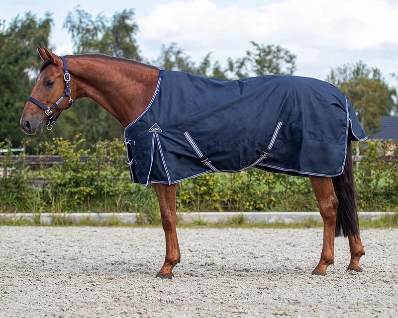 Outdoordeken Turnout Luxe 50gr - maat 125/165 by QHP in Dark blue – product photo