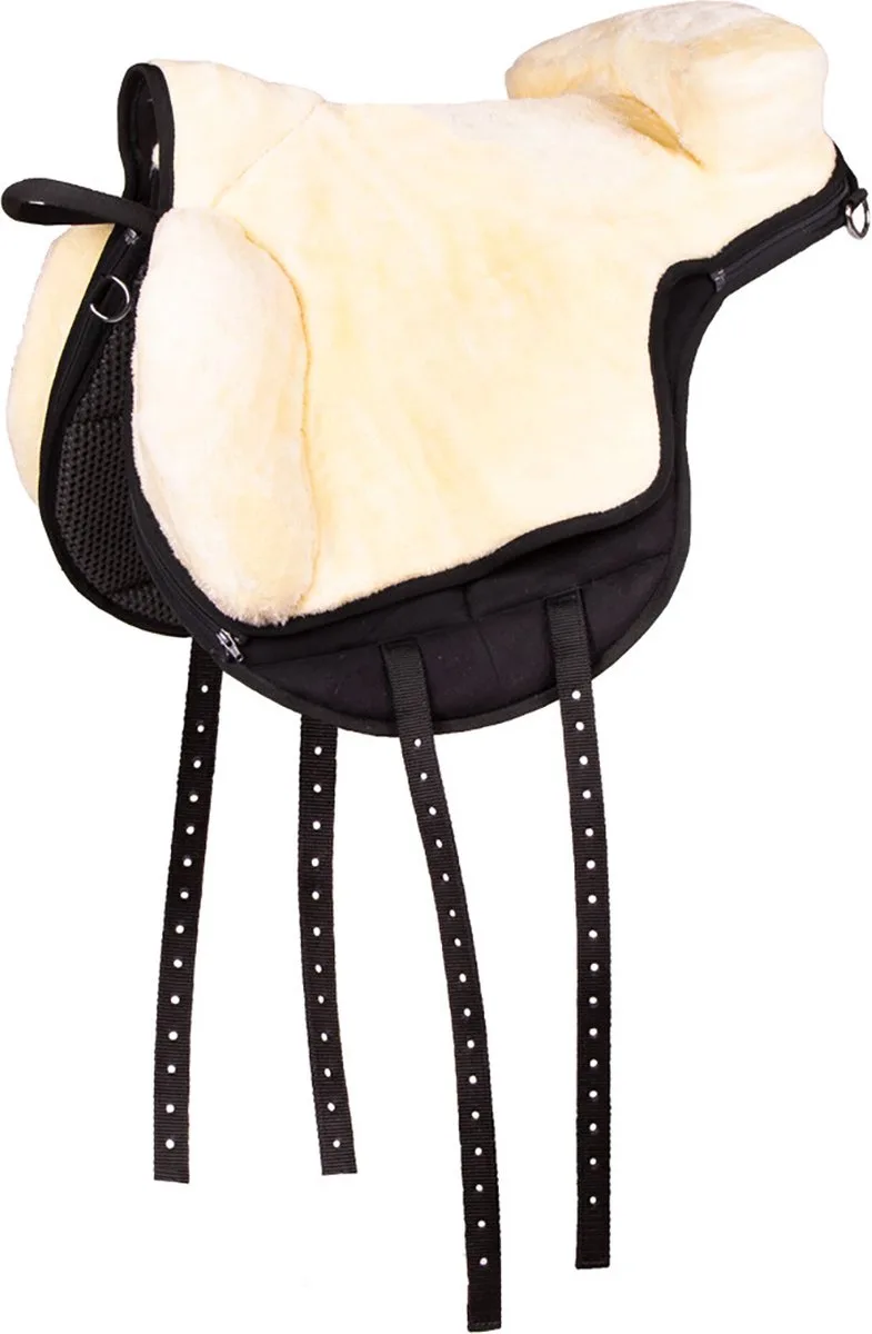 Paardrijzadel Super Soft - Creme / Cob fra QHP i Sort – produktbillede