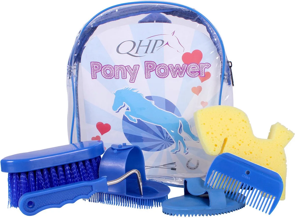 Pony power Poetsrugzak - Kobaltblauw fra QHP i Blå – produktbillede