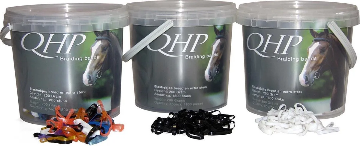 Q-essentials Invlechtelastiekjes breed-Mixed-200g de QHP en Mixed – photo produit