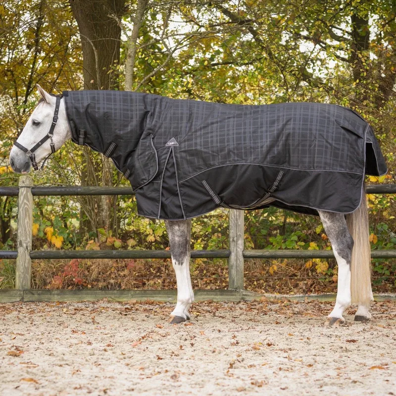 Regendeken 1200D turnout collection met hals 300 gram by QHP in Black – product photo
