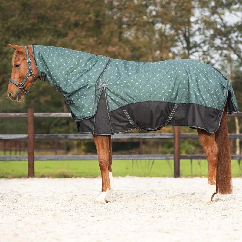 Regendeken 150gram met afneembare hals 1200D emeralda Buitendeken de QHP en Vert – photo produit