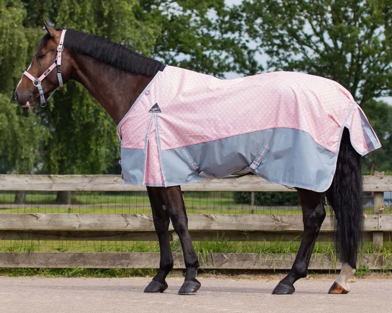 Regendeken met fleece 0gr Turnout Collection - maat 165/215 de QHP en Primrose – photo produit