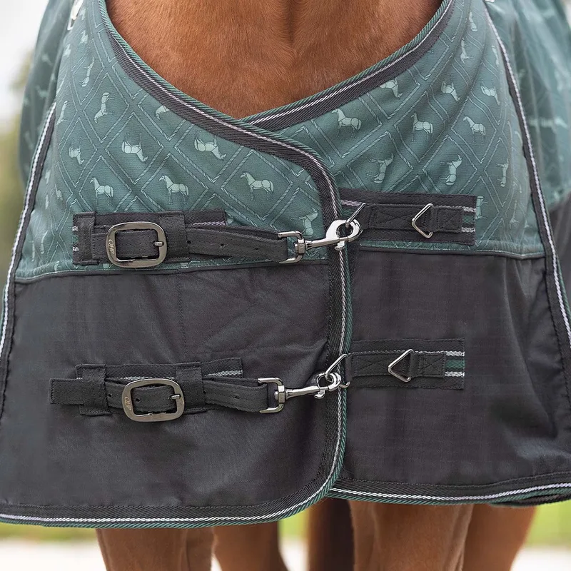 Regendeken Qhp Turnout Collection Fleece de QHP en Vert foncé – photo produit