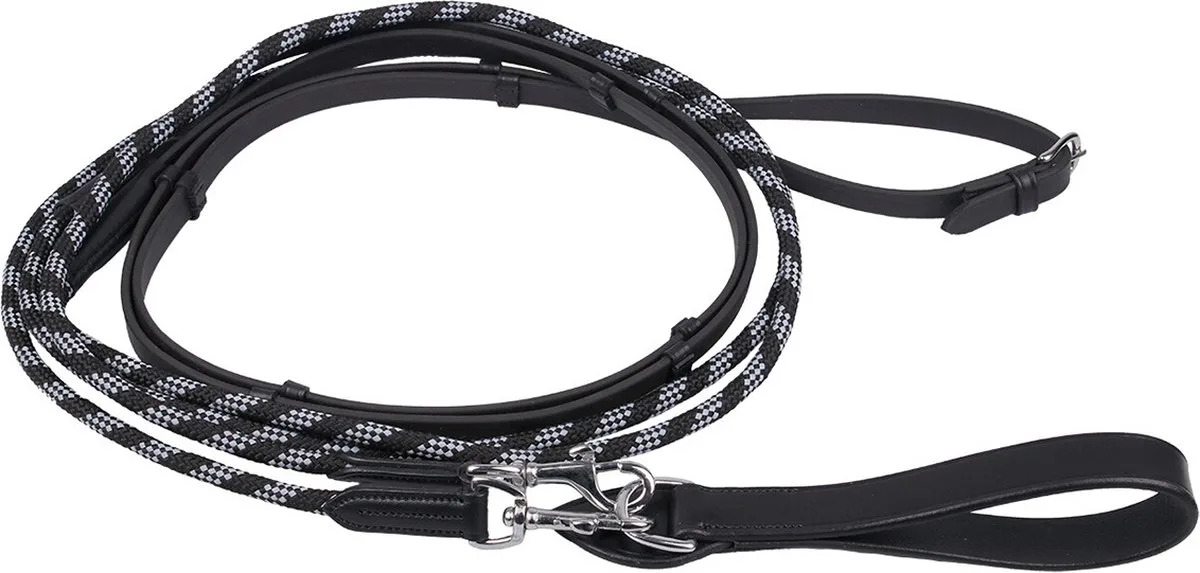Slofteugels Biothane - paard van QHP in Zwart – productfoto