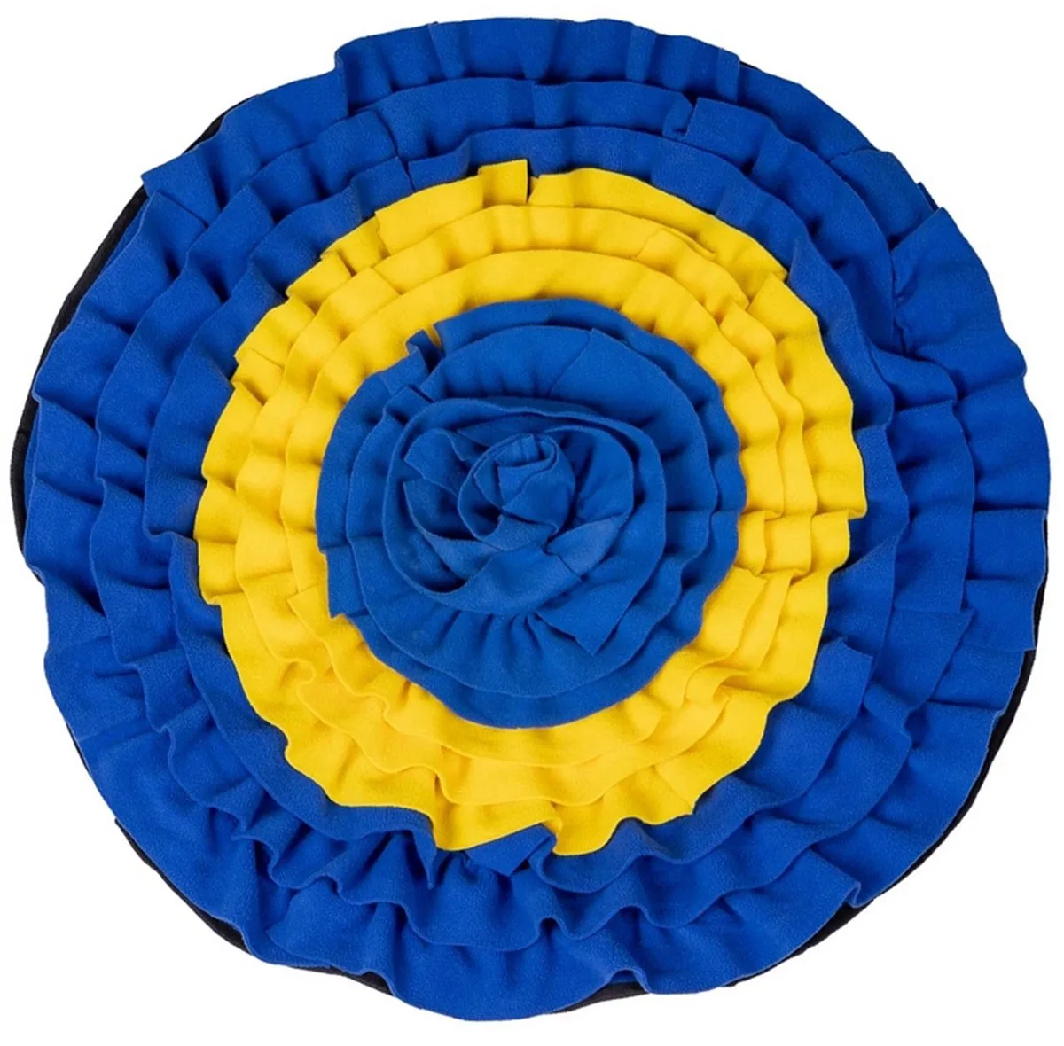 SNUFFEL MAT VOOR PAARDEN van QHP in Geel-blauw – productfoto