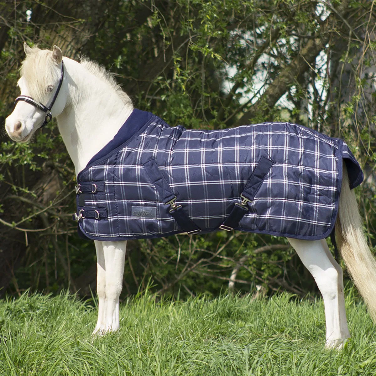 Staldeken Luxe Falabella 200gr - 85/115 von QHP in Dunkelblau – Produktfoto