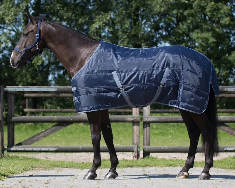 Staldeken Start NavyGrams: 150gr - 205 - Regendeken | Staldekens paard de QHP – photo produit