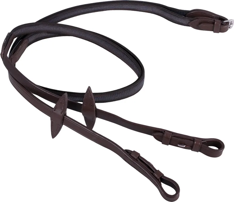 Teugel Anti-slip met blinde sluiting - maat Full by QHP in Dark brown – product photo