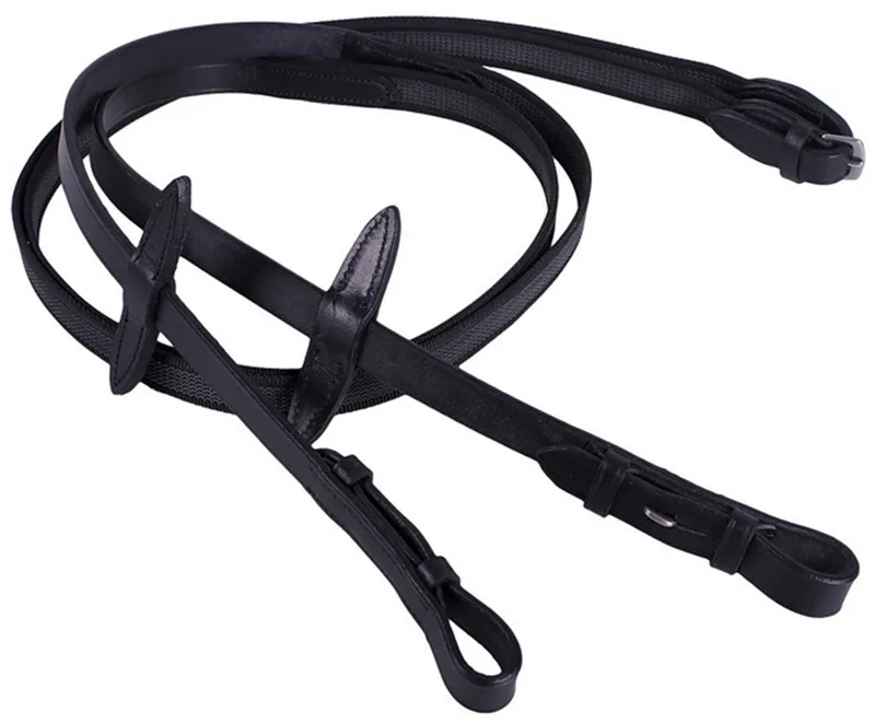 Teugel antislip Black - Full | Teugels paard by QHP in Black – product photo