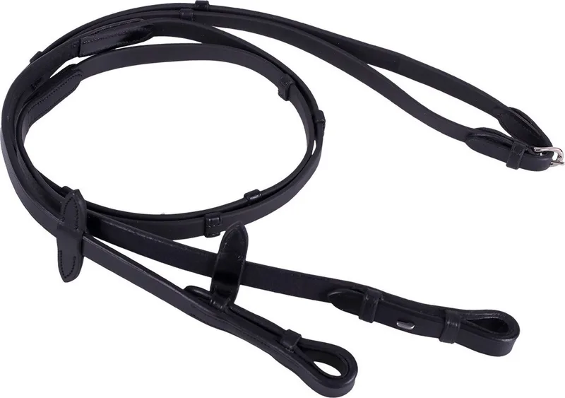 Teugel biothane met stops - Pony | Teugels paard by QHP in Black – product photo