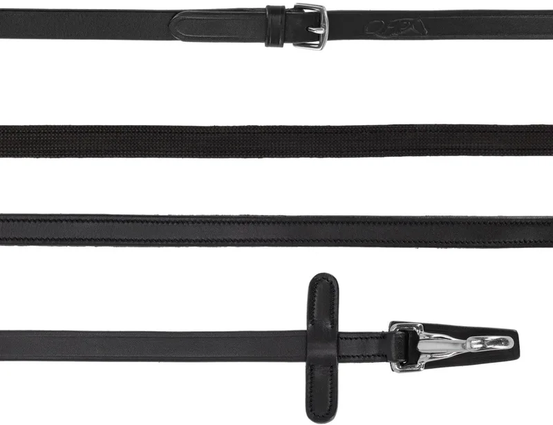 Teugel eenzijdig anti-slip met clip - Full von QHP in Schwarz – Produktfoto