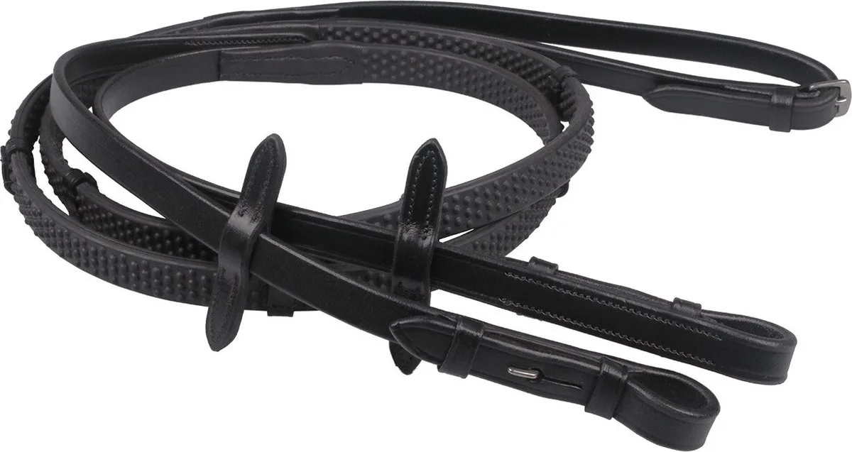 Teugel Rubber Soft Met Stops Brown - Pony | Teugels paard von QHP in Braun – Produktfoto