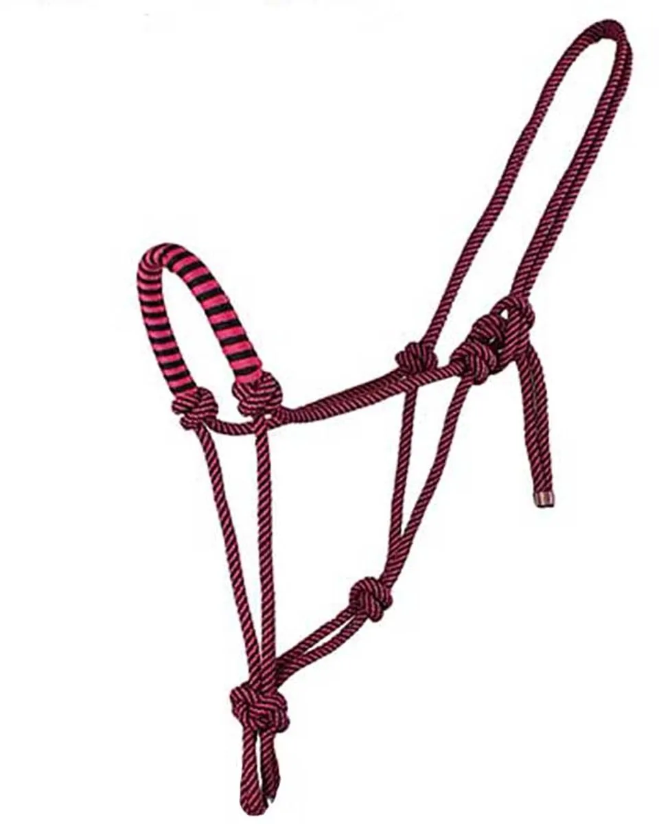 Touwhalsterset Color - pony van QHP in Donkerroze – productfoto