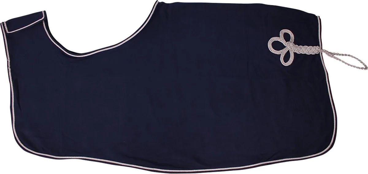 Uitrijdeken Qhp Fleece Ornament Donkerblauw-zilver - XL von QHP in Dunkelblau, Silber – Produktfoto