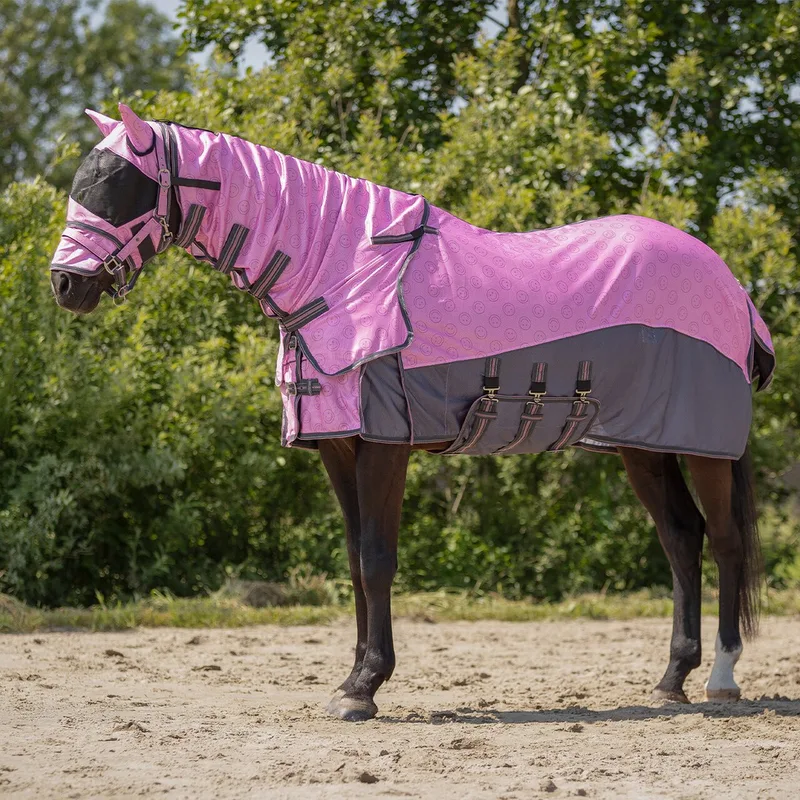 Vliegendeken Collection - met Hals & Masker - Maat 185 by QHP in Cheery Pink – product photo