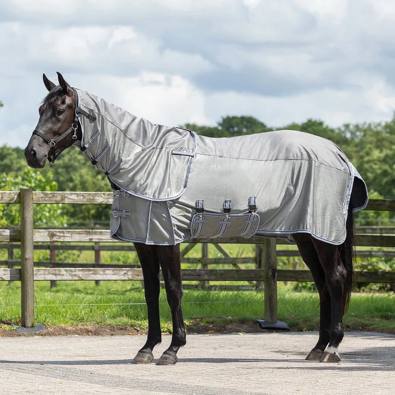 Vliegendeken Qhp Combo Met Hals - 145/195 de QHP en Gris – photo produit