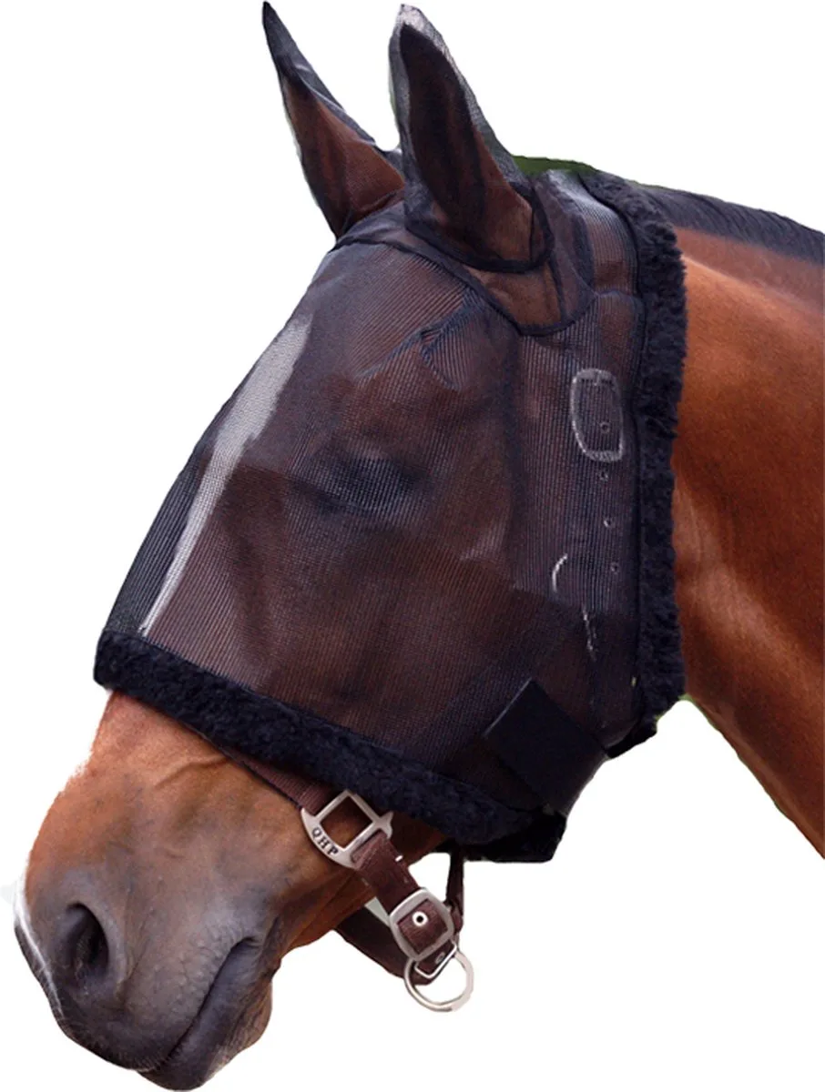 Vliegenmasker Met Oren Zwart - Mini Shetlanderlander van QHP – productfoto