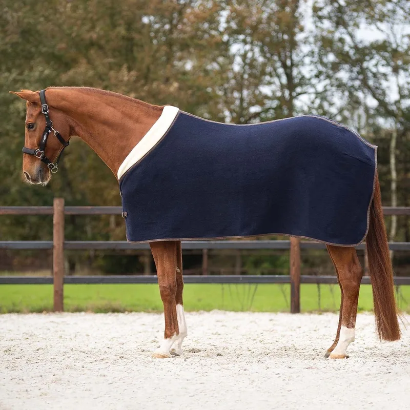 Wollen deken de Luxe Navy - 195 - Zweetdeken von QHP in Blau – Produktfoto