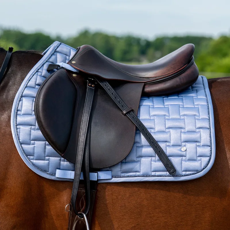 Zadeldek Aubree Misty Blue - VZ Full | Zadeldekje paard de QHP en Bleu – photo produit