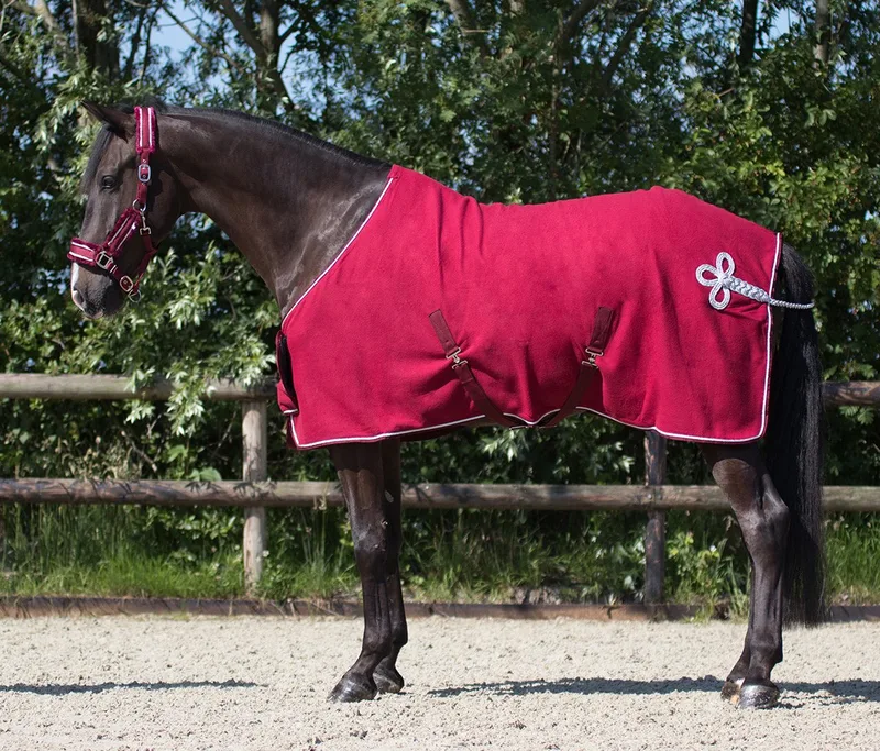 Zweetdeken Qhp Ornament von QHP in Donkerrood – Produktfoto