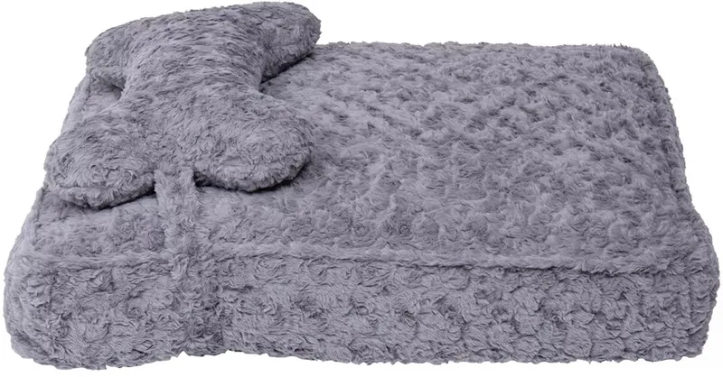 Hondenkussen met Bot - Kleur: - Maat M: 95x70x15 cm de Quapas en Gris – photo produit