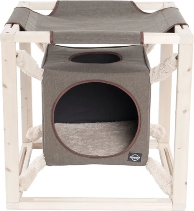 Kattenbed met hangmat Catcube L 62.5x62.5x62.5 cm olijfgroen