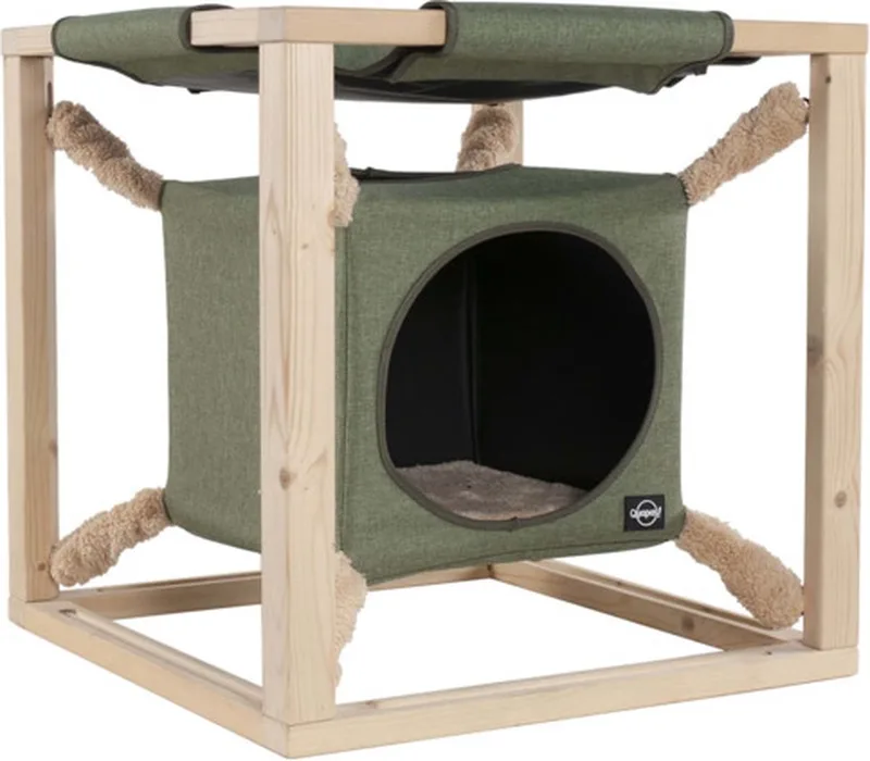 Kattenbed met hangmat Catcube M 54x54x54 cm by Quapas in Green – product photo