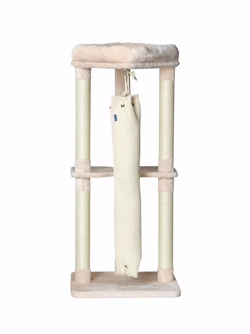 Krabpaal met Klimzak - 60 x 60 x 136cm de Quapas en Beige – photo produit