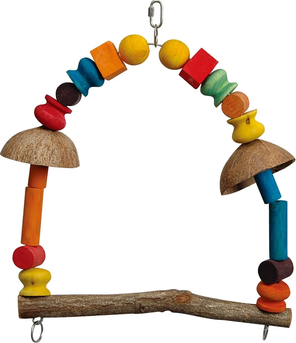 Papegaaienschommel Arcade - Speelgoed Papegaai - Papegaaienspeelgoed van Quapas in Meerkleurig – productfoto