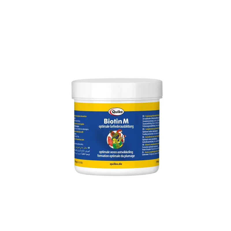 Biotin M 150 g: Unterstützt die Mauser von Ziervögeln von Quiko in Regular – Produktfoto