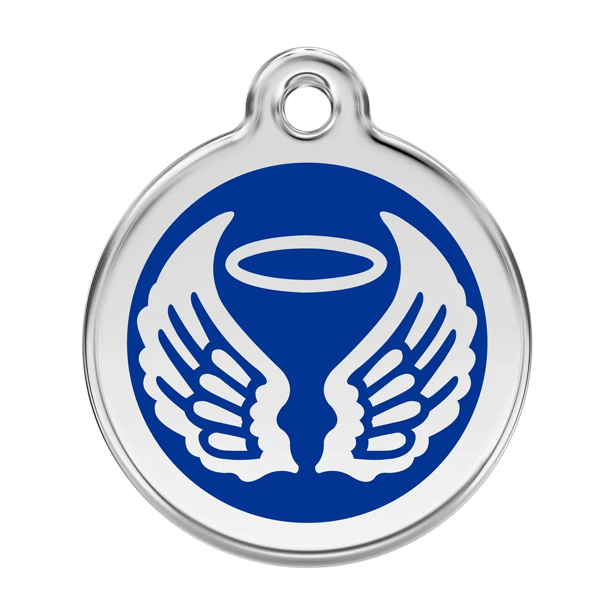 Angel Wings Navy roestvrijstalen hondenpenning large/groot dia. 3,8 cm RedDingo de Red Dingo – photo produit