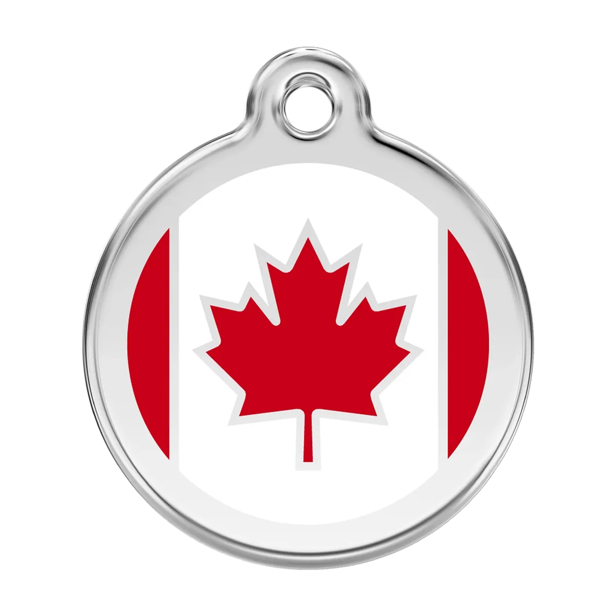 Canadian Flag Red roestvrijstalen hondenpenning large/groot dia. 3,8 cm RedDingo fra Red Dingo – produktbillede