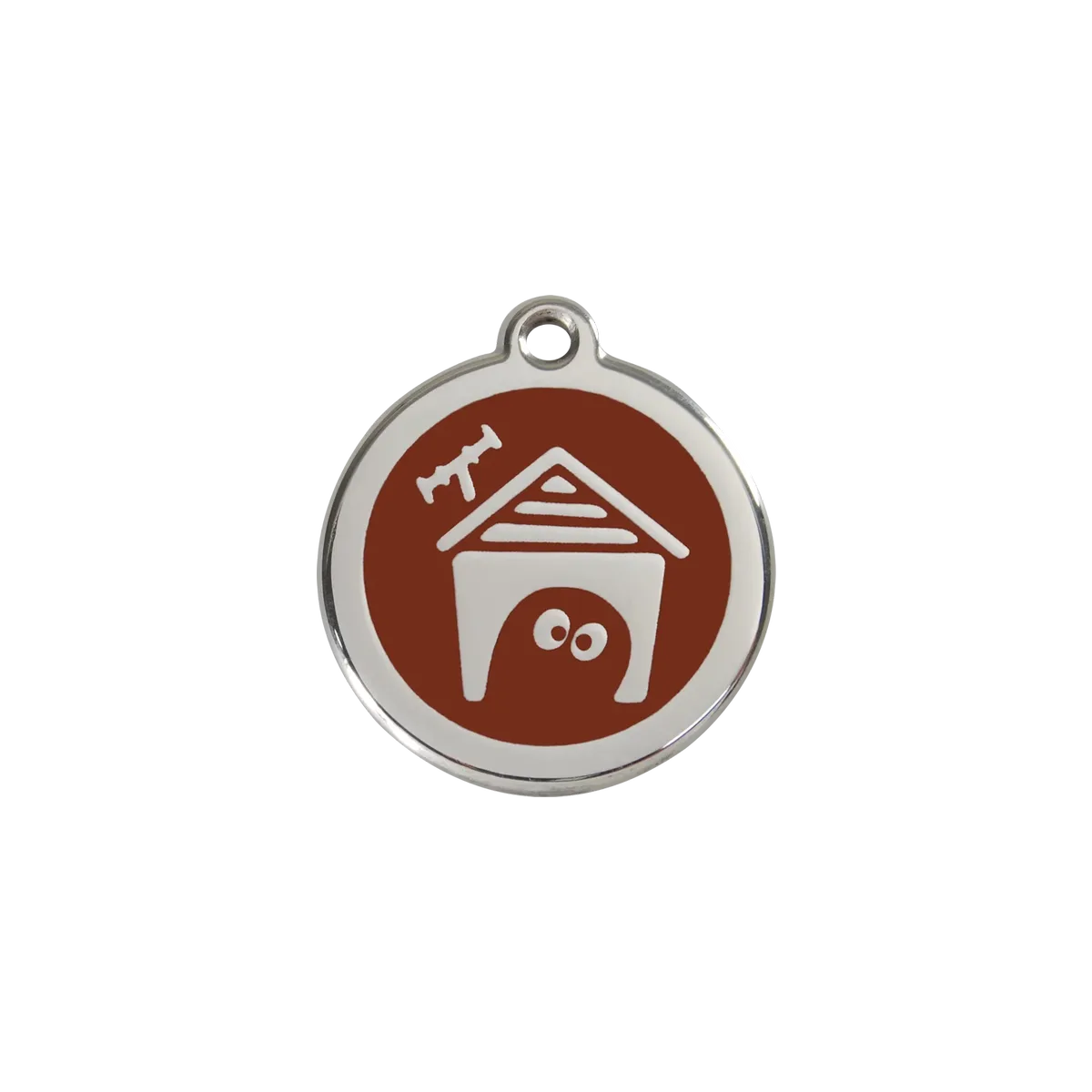 Dog House Brown roestvrijstalen hondenpenning small/klein dia. 2 cm RedDingo de Red Dingo – photo produit