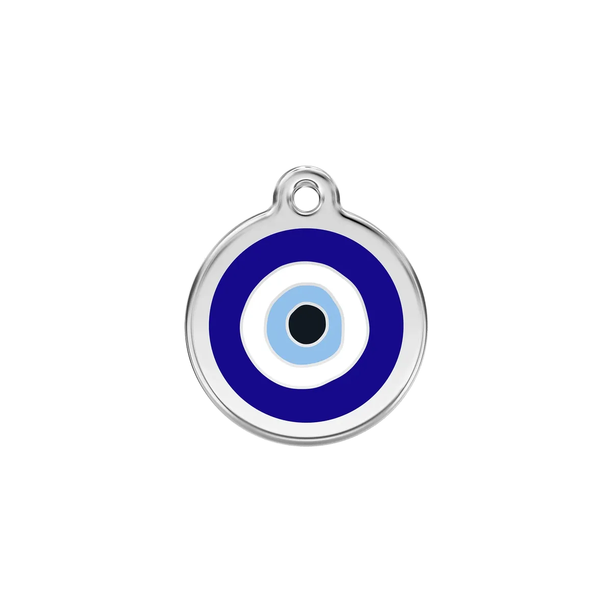 Evil Eye Navy roestvrijstalen hondenpenning small/klein dia. 2 cm RedDingo by Red Dingo – product photo