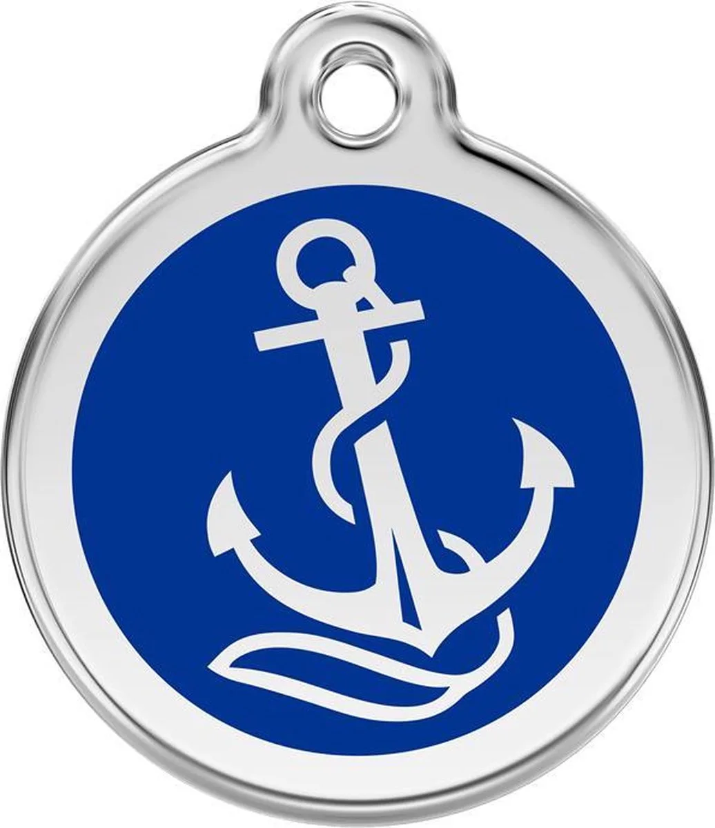 hondenpenning 20 mm anker by Red Dingo in Donkerblauw met anker – product photo