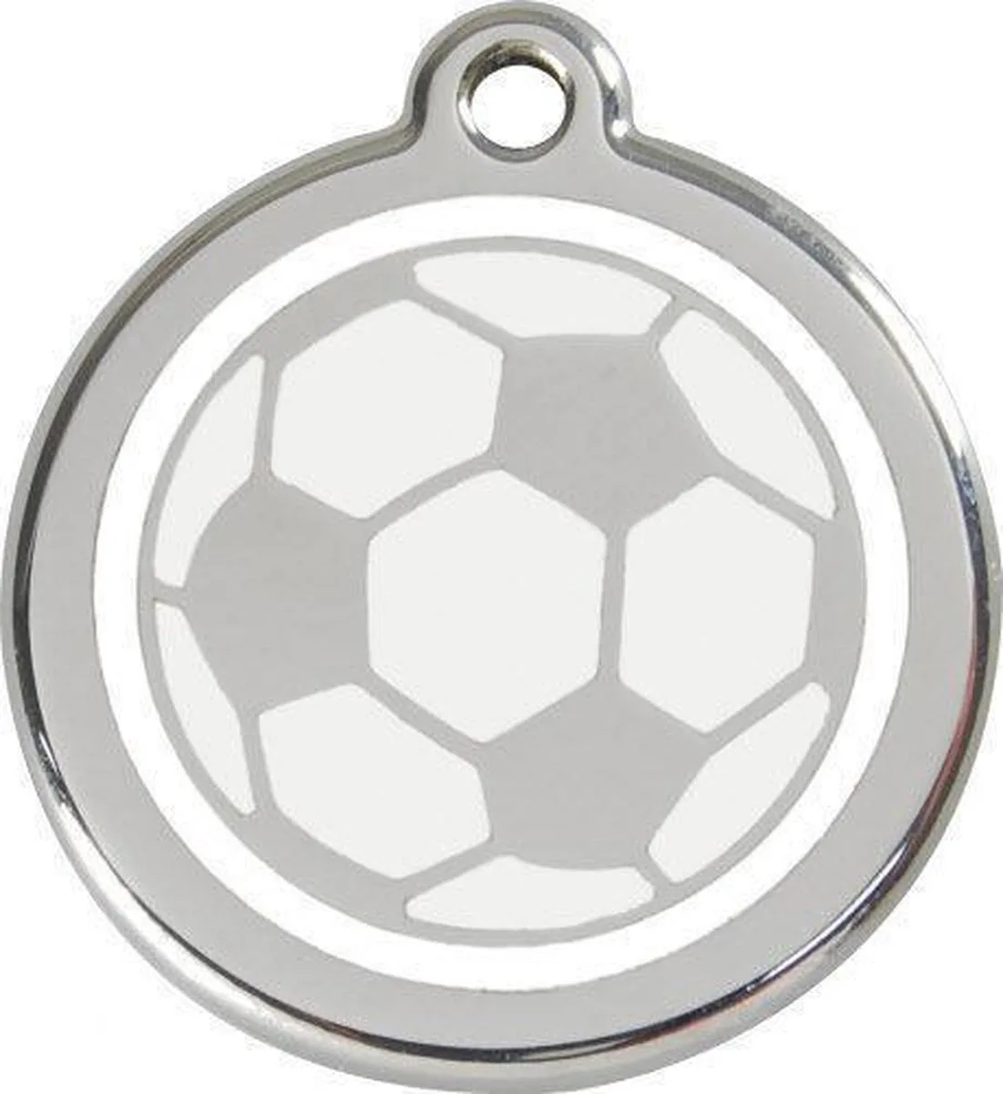 Hondenpenning 20 mm bal voetbal by Red Dingo in Wit voetbal – product photo
