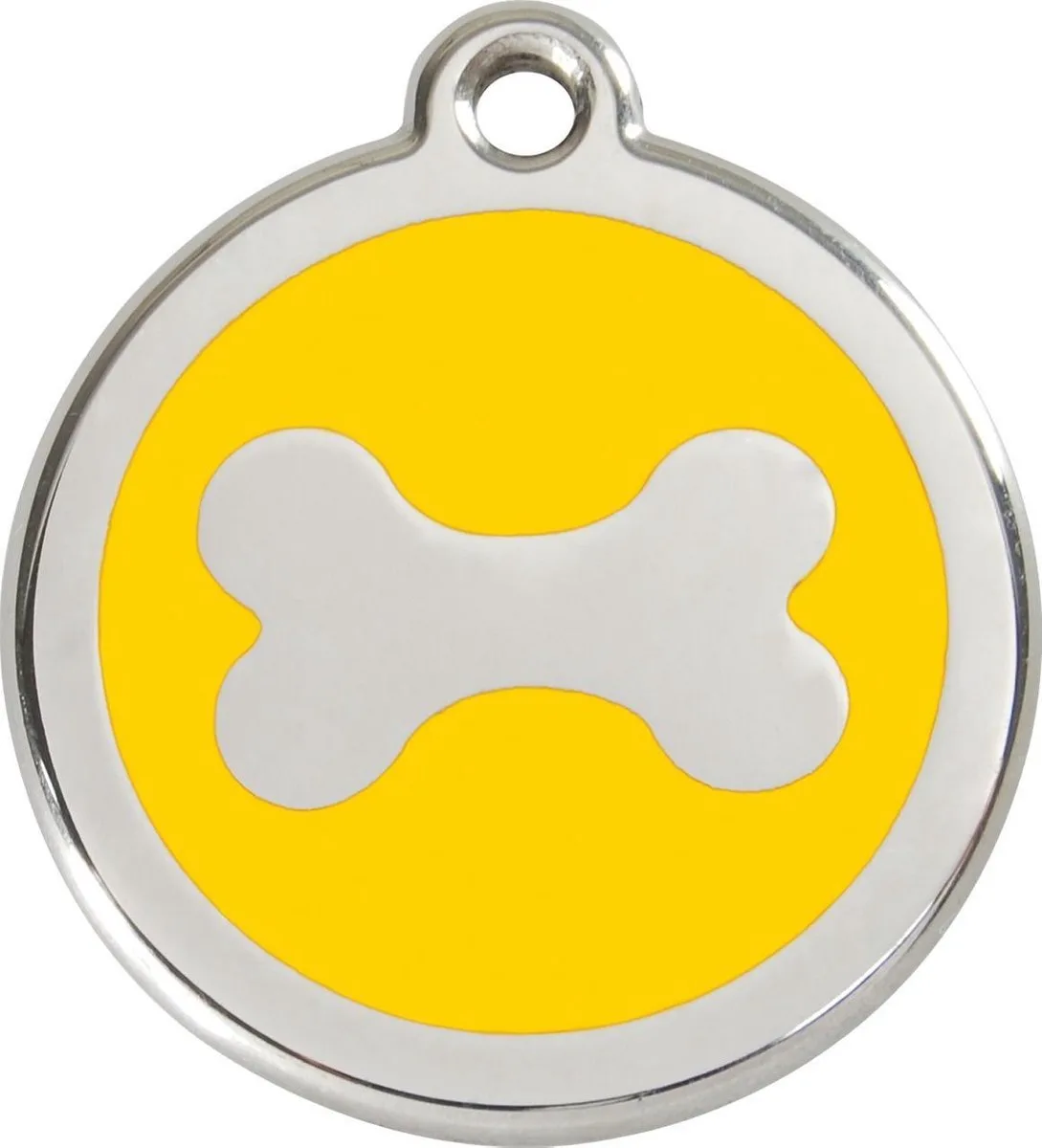 Hondenpenning 20 mm bot geel van Red Dingo in Geel met bot – productfoto