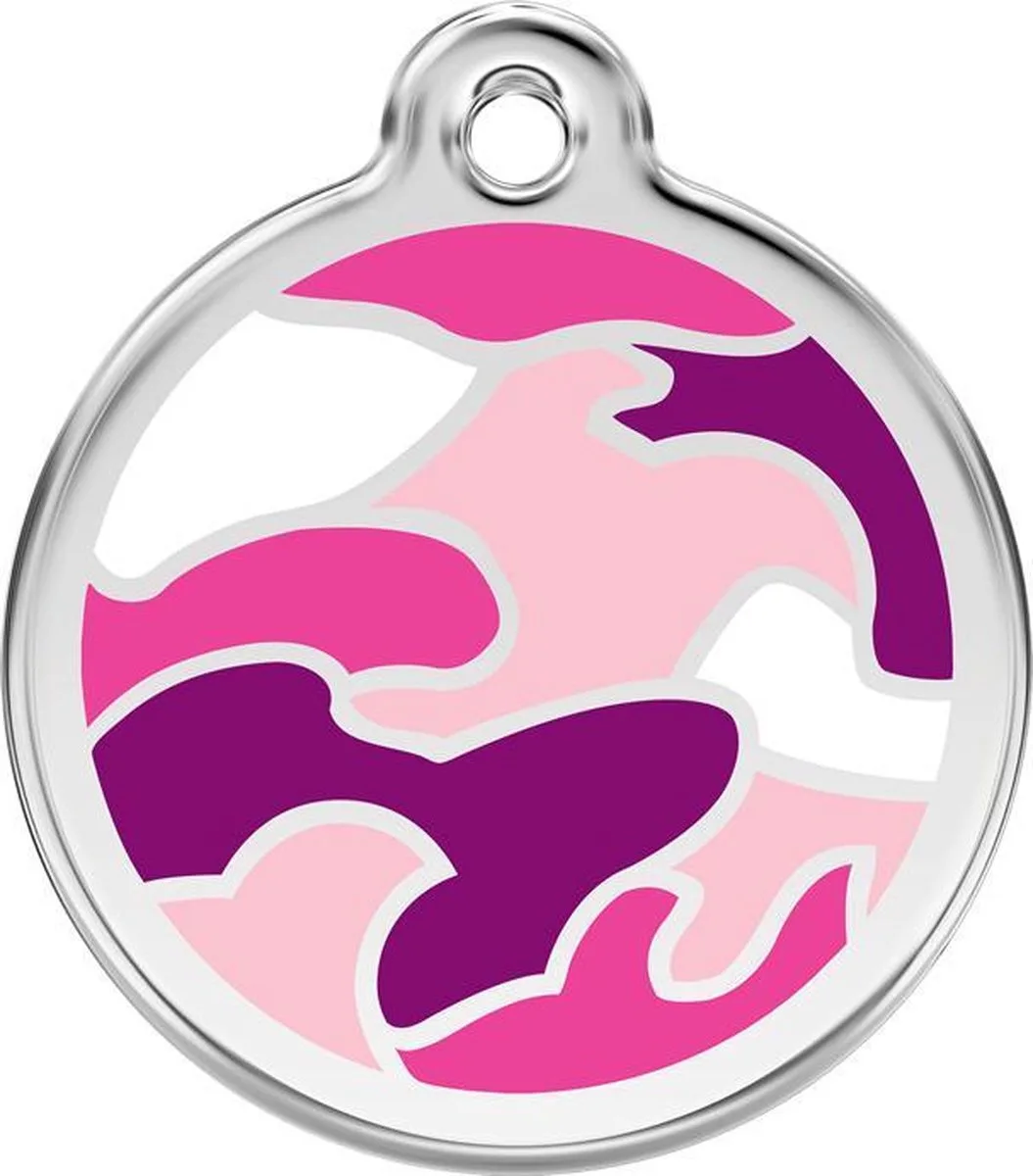 Hondenpenning 20 mm från Red Dingo i Camouflage roze – produktbild