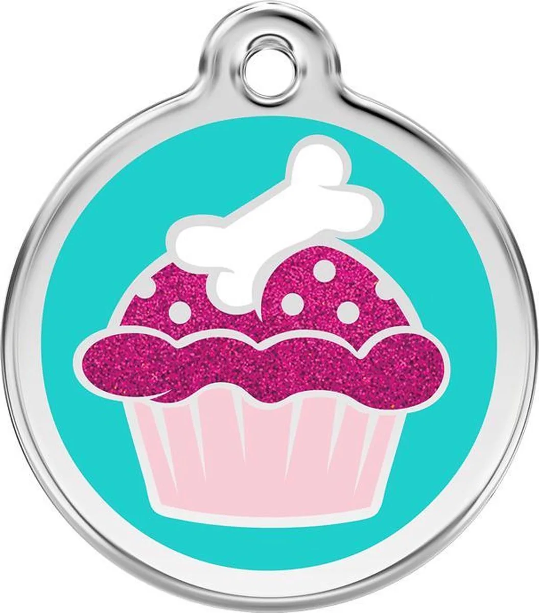 Hondenpenning 20 mm de Red Dingo en Cupcake glitter – photo produit