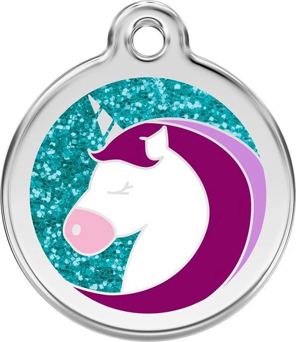 Hondenpenning 20 mm by Red Dingo in Eenhoorn glitter – product photo