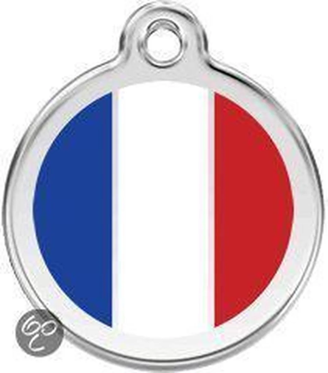 Hondenpenning 20 mm Frankrijk Franse vlag de Red Dingo en Frankrijk vlag – photo produit